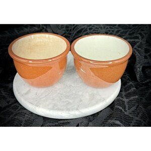 vintage redware ramekins or custard cups